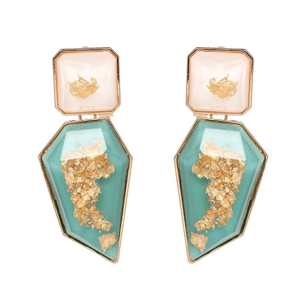 Handmade resin big earring came up with 4 colors